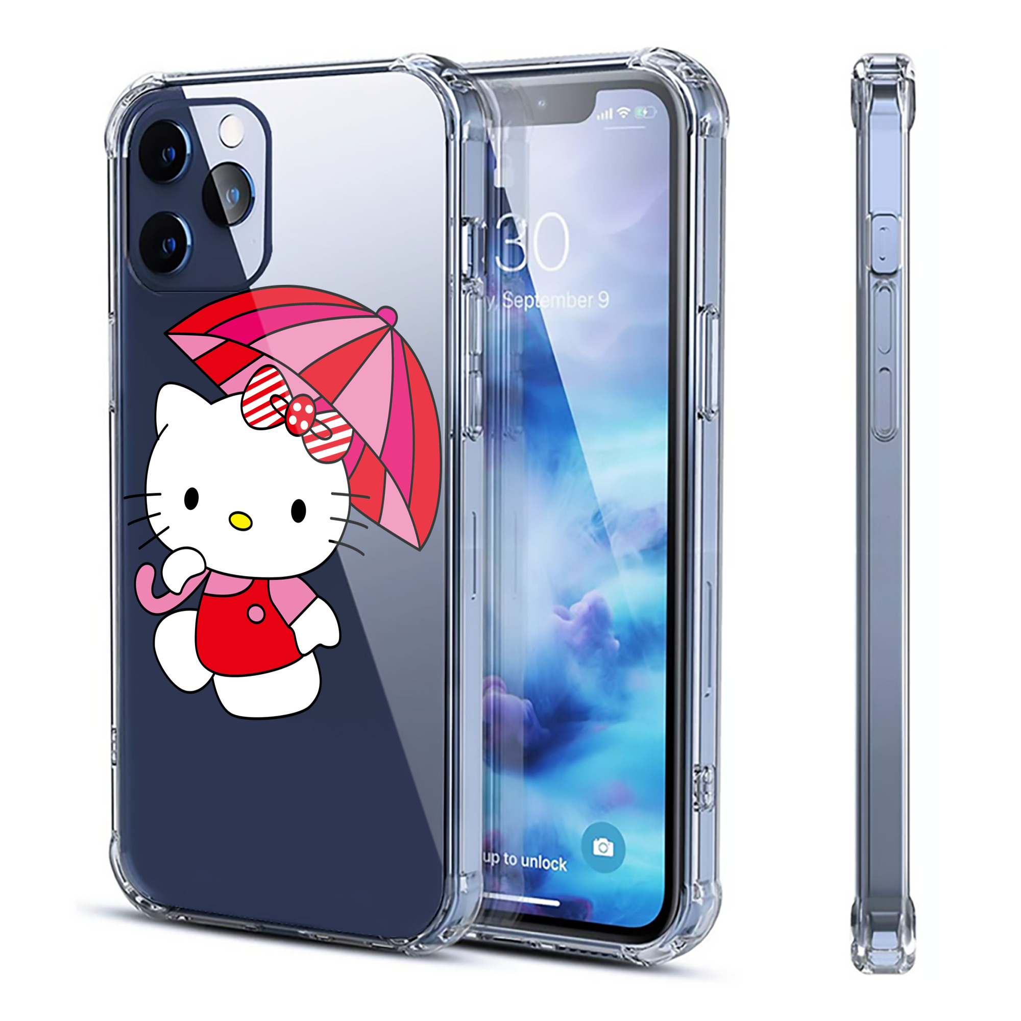 （画像用） Hello Kitty ハローキティ 【iPhone 12シリーズ対応】透明スマホケース（クリアソフトケース）